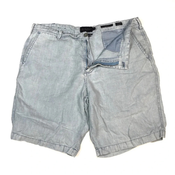 SH30 Black Brown 1826 Chambray Shorts 38 - Picture 1 of 4